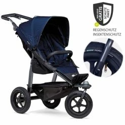 Flash Sale 🧨 TFK Buggy & Sportkinderwagen Mono mit Luftreifen inkl. Sportsitz bis 34 kg + XXL-Zamboo Zubehörpaket - Marine - Collection 2022 😀