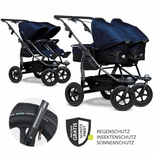 Best deal ✔️ TFK Geschwister- & Zwillingskinderwagen Duo mit Luftreifen - 2x Kombi-Einheit (Wanne+Sitz) + XXL Zamboo Zubehör - Marine - Collection 2022 🤩 1 Best deal ✔️ TFK Geschwister- & Zwillingskinderwagen Duo mit Luftreifen - 2x Kombi-Einheit (Wanne+Sitz) + XXL Zamboo Zubehör - Marine - Collection 2022 🤩