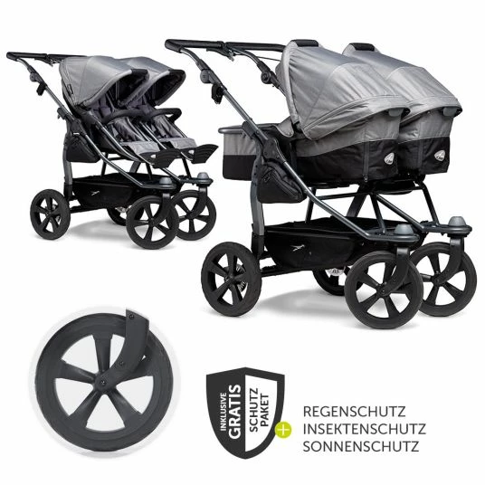 Buy 🎉 TFK Geschwister- & Zwillingskinderwagen Duo mit Luftkammerreifen - 2x Kombi-Einheit (Wanne+Sitz) + XXL Zamboo Zubehör - Grau - Collection 2022 💯 1 Buy 🎉 TFK Geschwister- & Zwillingskinderwagen Duo mit Luftkammerreifen - 2x Kombi-Einheit (Wanne+Sitz) + XXL Zamboo Zubehör - Grau - Collection 2022 💯
