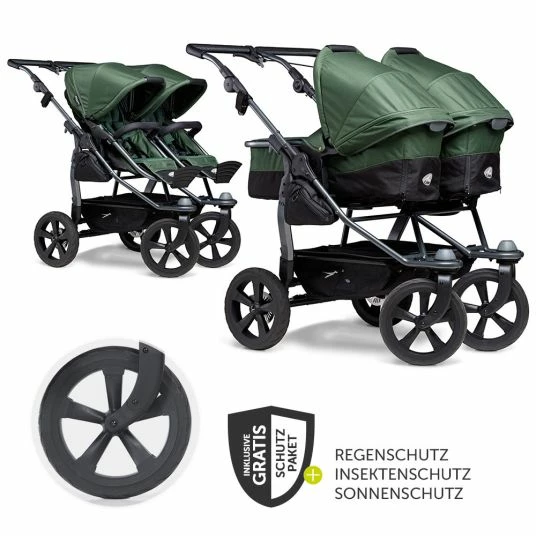 Best Sale 😉 TFK Geschwister- & Zwillingswagen Duo mit Luftkammerreifen - 2x Kombi-Einheit (Wanne+Sitz) + XXL Zamboo Zubehör - Olive - Collection 2022 ⭐ 1 Best Sale 😉 TFK Geschwister- & Zwillingswagen Duo mit Luftkammerreifen - 2x Kombi-Einheit (Wanne+Sitz) + XXL Zamboo Zubehör - Olive - Collection 2022 ⭐