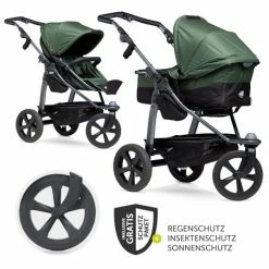 Best reviews of 🎁 TFK Kombi-Kinderwagen Mono mit Luftkammerreifen - inkl. Kombi-Einheit (Babywanne + Sitz) + XXL-Zamboo Zubehörpaket - Olive - Collection 2022 😍
