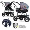 New 🧨 TFK Kombi-Kinderwagen Mono mit Luftreifen - inkl. Kombi-Einheit (Babywanne + Sitz) und XXL-Zamboo Zubehörpaket - Glow - Collection 2022 😍