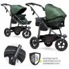 Top 10 ⭐ TFK Kombi-Kinderwagen Mono mit Luftreifen - inkl. Kombi-Einheit (Babywanne + Sitz) und XXL-Zamboo Zubehörpaket - Oliv - Collection 2022 ✔️