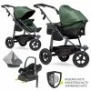 Coupon 🛒 TFK Kombi-Kinderwagen Mono mit Luftreifen, Kombi-Einheit, Babyschale Cabriofix, Isofix-Basis & XXL-Zamboo Zubehör - Olive - Collection 2022 🔔
