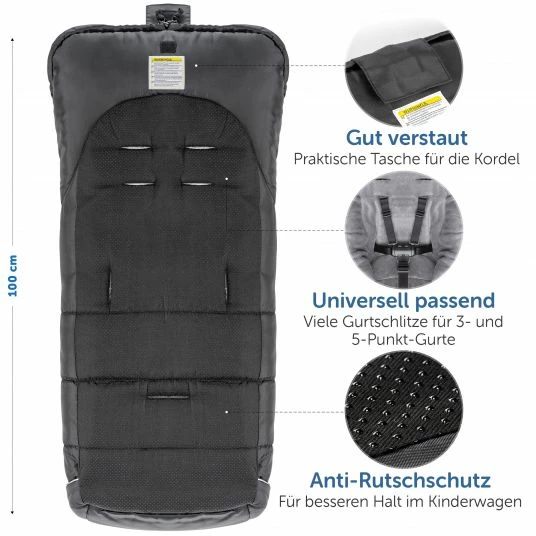 Wholesale 🧨 Zamboo 3-tlg. Winter-Set für Kinderwagen mit Thermo Fußsack, Handmuff & Reflektoren - Schwarz Grau - Collection 2022 🧨 3 Wholesale 🧨 Zamboo 3-tlg. Winter-Set für Kinderwagen mit Thermo Fußsack, Handmuff & Reflektoren - Schwarz Grau - Collection 2022 🧨 - Image 3
