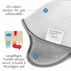 Flash Sale ⭐ Zamboo Sitzauflage für Babyschale Cool & Dry - Grau ✔️ -Way Sales zamboo sitzauflage fur babyschale cool dry grau 75403 d3