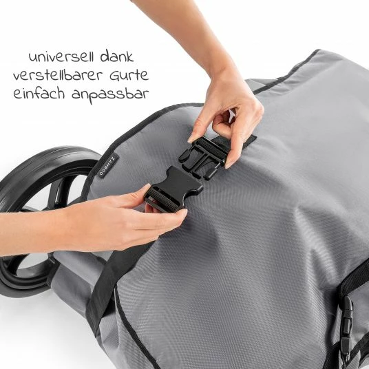 Hot Sale 😍 Zamboo Transporttasche für Buggy und Kindersitz inkl. Radschutzhüllen - Grau 👍 5 Hot Sale 😍 Zamboo Transporttasche für Buggy und Kindersitz inkl. Radschutzhüllen - Grau 👍 - Image 5