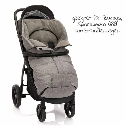 Deals 🌟 Zamboo Universal Daunen-Fußsack für Kinderwagen & Buggy - Melange Hellgrau ✔️ 2 Deals 🌟 Zamboo Universal Daunen-Fußsack für Kinderwagen & Buggy - Melange Hellgrau ✔️ - Image 2