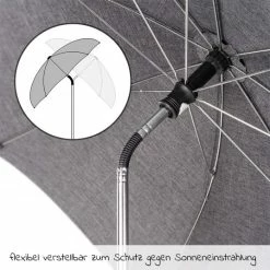 Flash Sale 🎁 Zamboo Universal parasol for stroller / buggy (UV protection 50+) Melange Grey 🎁 -Way Sales zamboo universal sonnenschirm fur kinderwagen buggy uv schutz 50 melange grey 51011 75374 d3