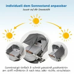 Budget 🎉 Zamboo Universal awning Deluxe for prams and buggies - Grey 🥰 -Way Sales zamboo universal sonnensegel deluxe fur kinderwagen und buggy grau 51013 75272 d3