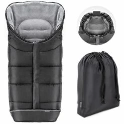 Best deal 🧨 Zamboo Universal Thermo Footmuff Multifunction Comfort for Strollers and Buggies - Black Grey 🌟