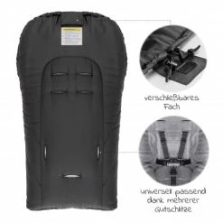 Promo 🎉 Zamboo Winter Footmuff Deluxe for baby seat (Maxi-Cosi) - Black Grey 🔔 -Way Sales zamboo winter fusssack deluxe fur babyschale maxi cosi romer abc design cybex u v m schwarz grau 51037 90794 d3