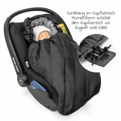 Promo 🎉 Zamboo Winter Footmuff Deluxe for baby seat (Maxi-Cosi) - Black Grey 🔔 -Way Sales zamboo winter fusssack deluxe fur babyschale maxi cosi romer abc design cybex u v m schwarz grau 51037 90794 d4