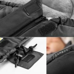 Promo 🎉 Zamboo Winter Footmuff Deluxe for baby seat (Maxi-Cosi) - Black Grey 🔔 -Way Sales zamboo winter fusssack deluxe fur babyschale maxi cosi romer abc design cybex u v m schwarz grau 51037 90794 d5